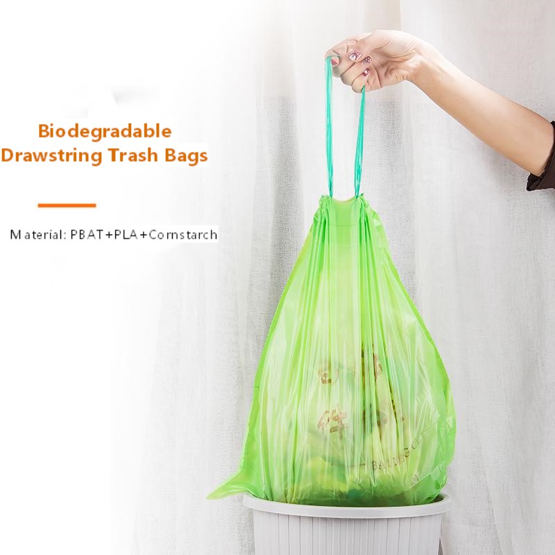 100% biodegradable drawstring trash bags