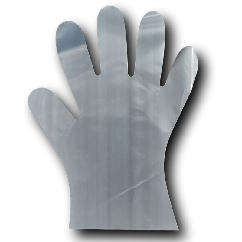 Transparent disposable plastic gloves