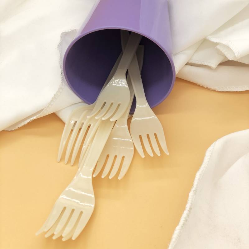 Biodegradable take away plastic forks